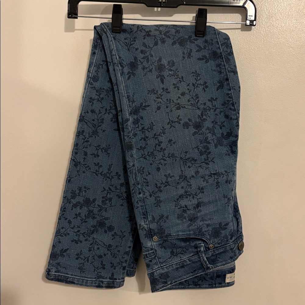 J. Jill Floral Denim Weekender Straight Leg Jeans 4 - Picture 8 of 9